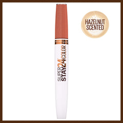 Close-up swatch of Maybelline SuperStay 24 Coffee Edition reveals rich pigmentation