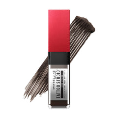 Maybelline Tattoo Studio Brow Styling Gel tube close-up for thick natural brows.