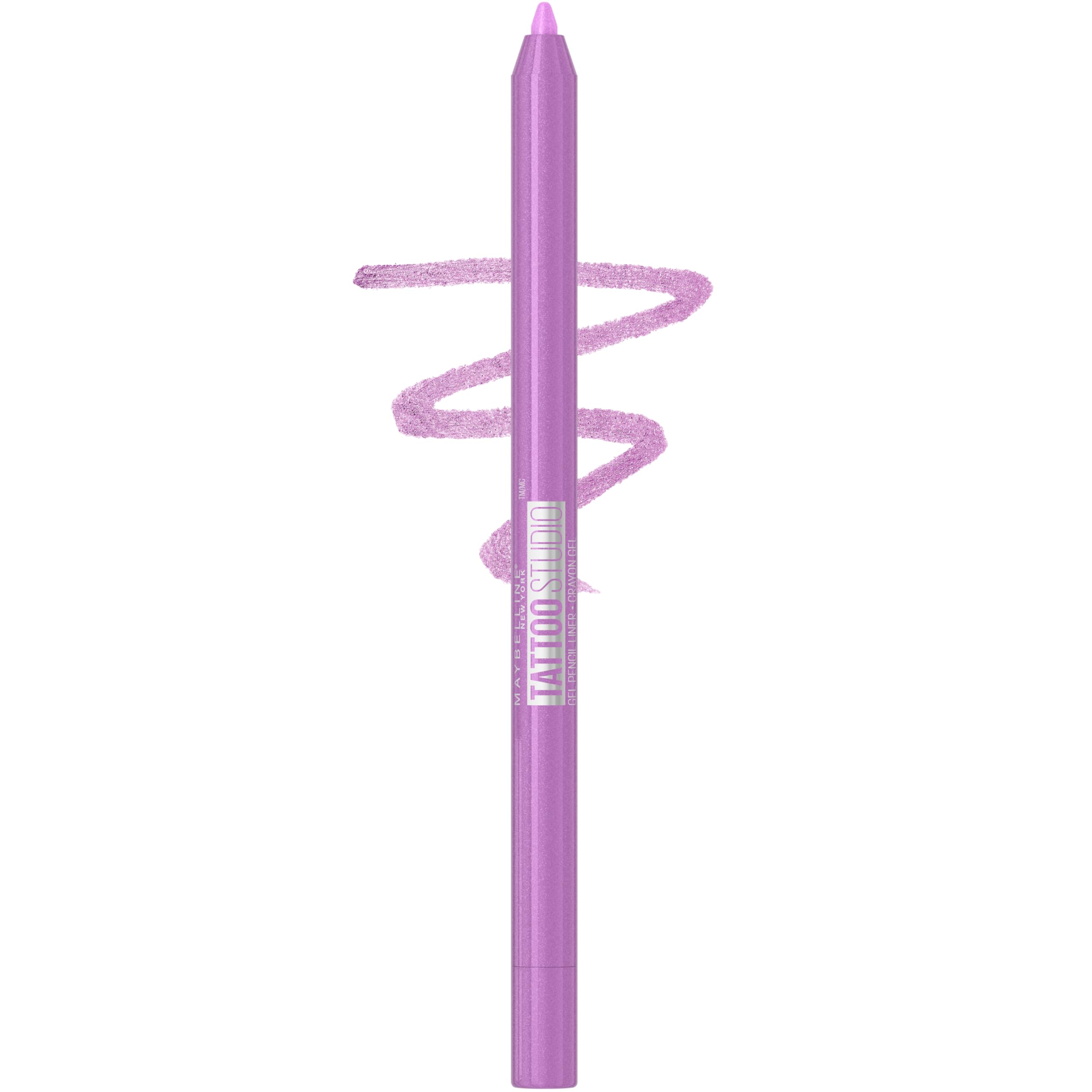 Maybelline Tattoo Studio Lavender Lights swatch showing vibrant color and precise definition