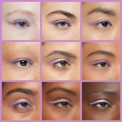 Pigment-rich gel formula visible on eyelid for quick color payoff