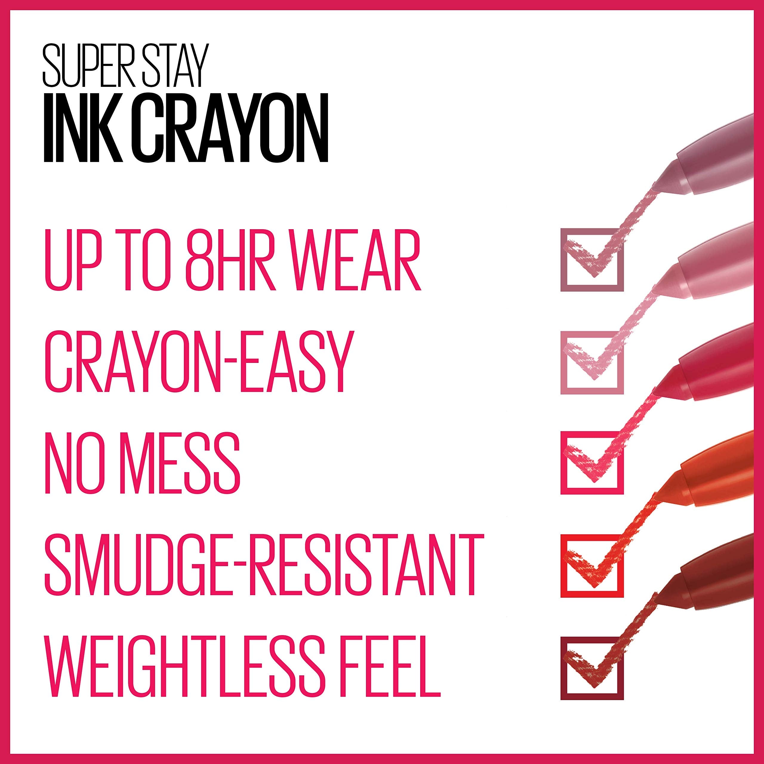 Maybelline lip crayon enables versatile matte looks.