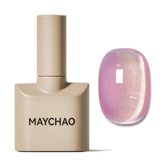 MAYCHAO Golden Amethyst Cat Eye bottle with magnetic shimmer for gel nails