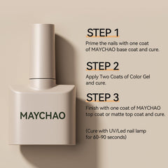 MAYCHAO green-to-purple shade enables vibrant nail art looks.