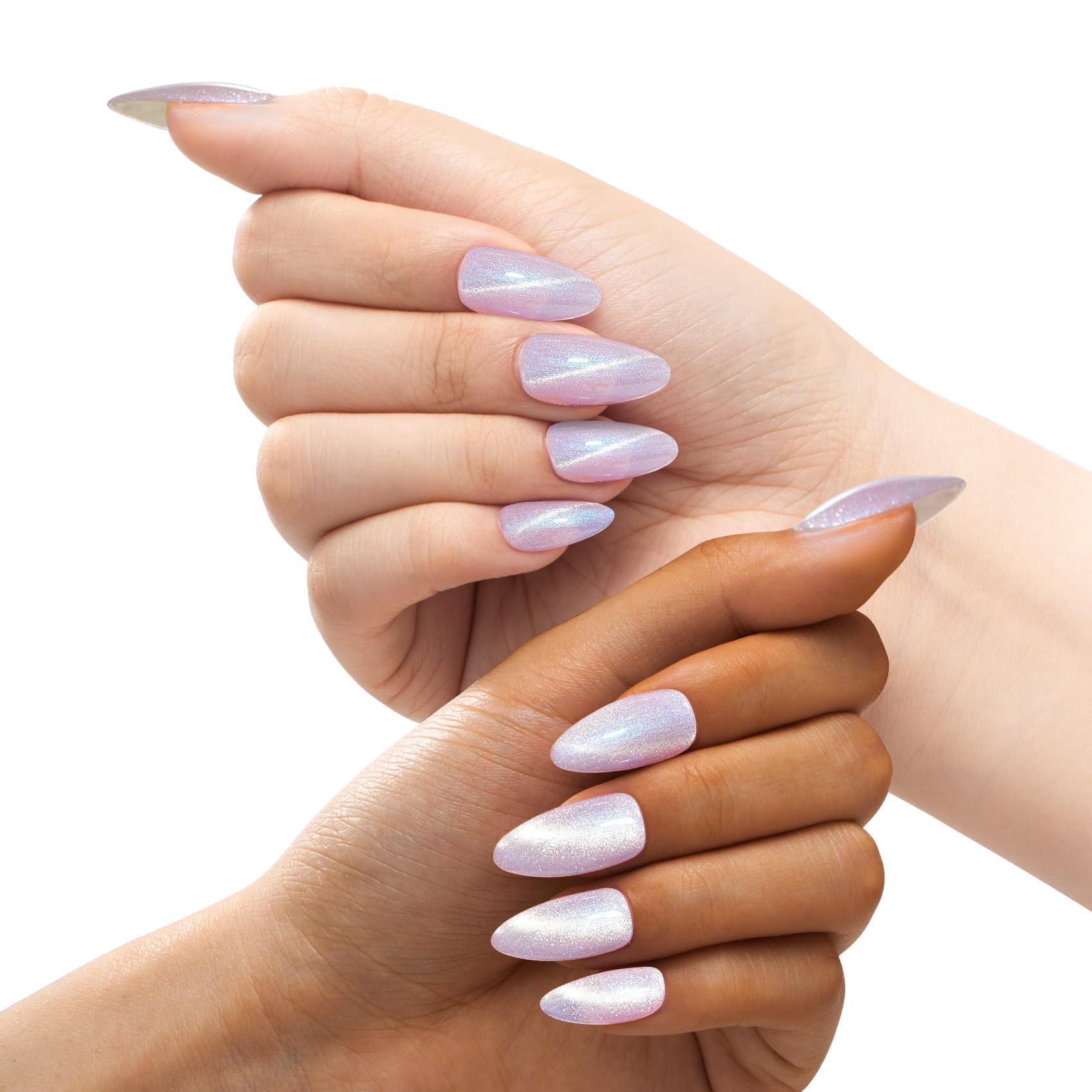 Maychao holographic gel polish swatch displaying shifting color under light