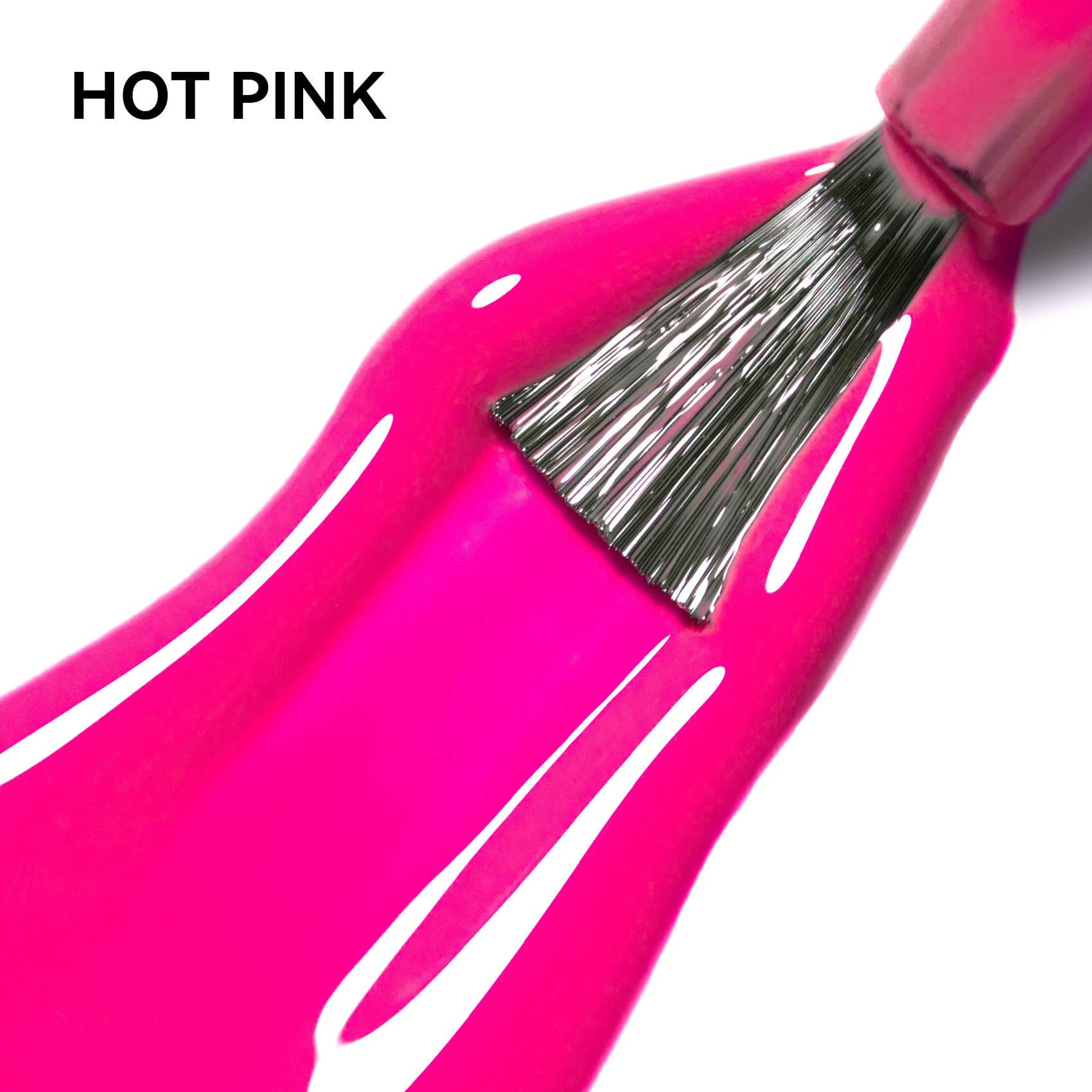 MAYCHAO hot pink gel polish swatch showing vibrant color payoff for bold nails.