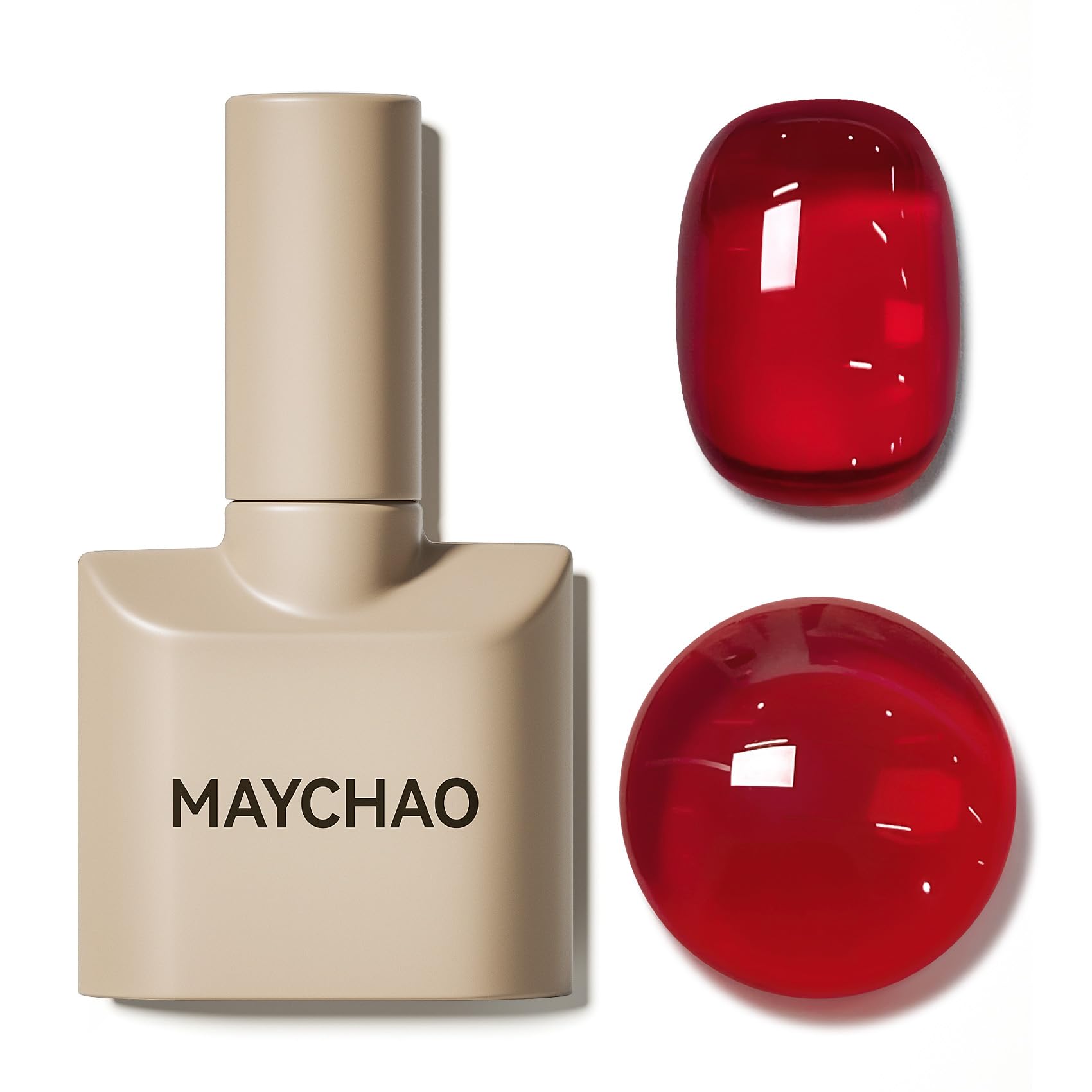 Maychao jelly red gel polish packaging in 15ml bottle