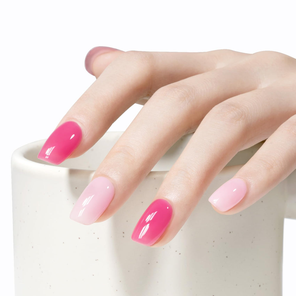 Maychao jelly red gel polish curing under UV/LED lamp