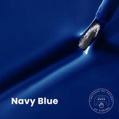 MAYCHAO navy blue gel polish swatch showing rich color.