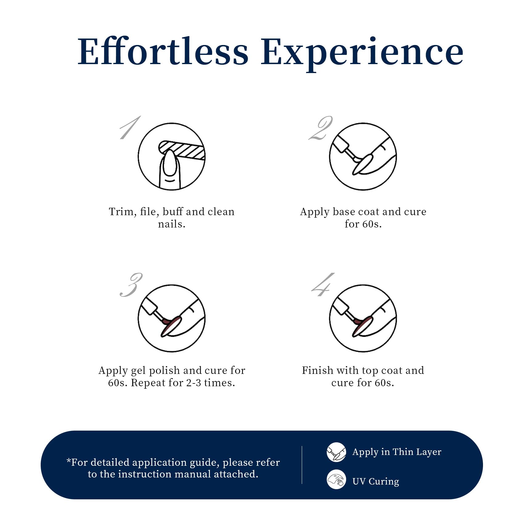 Versatile navy blue gel polish for fashion-forward nails.