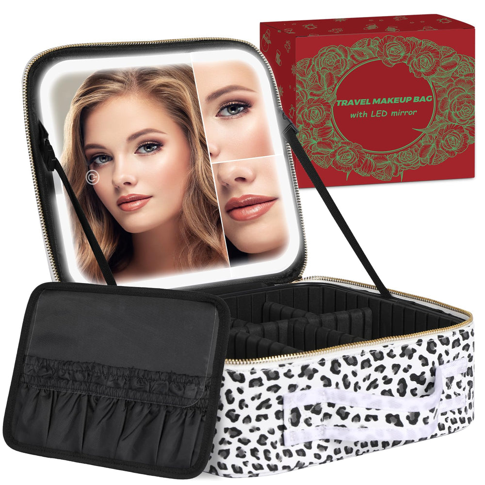 MAYFIY makeup bag with LED mirror for on-the-go precision