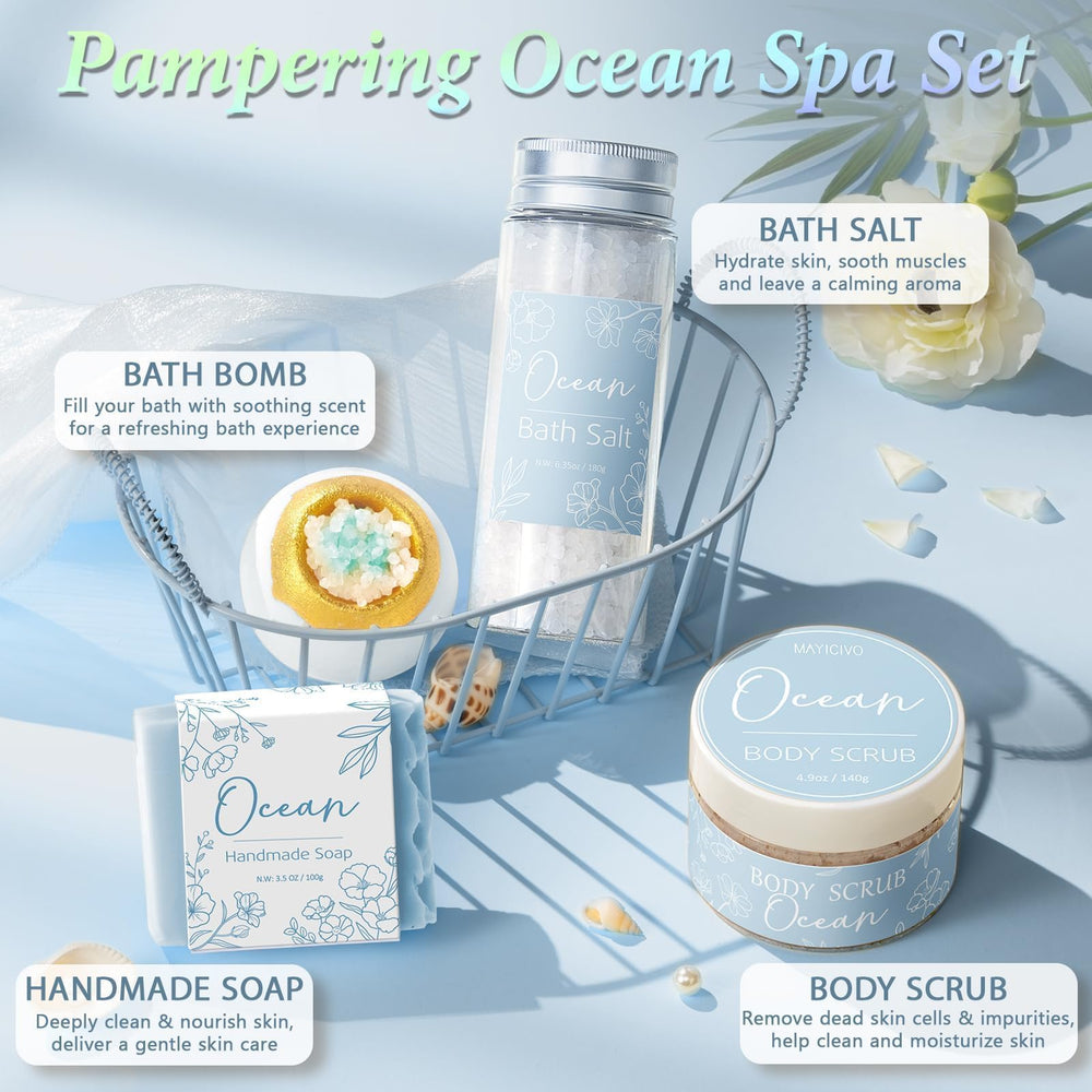 Mayicivo bath salt offers a mineral soak for hydrated skin.