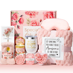 MAYICIVO rose spa gift box with plush blanket ideal for cozy evenings.