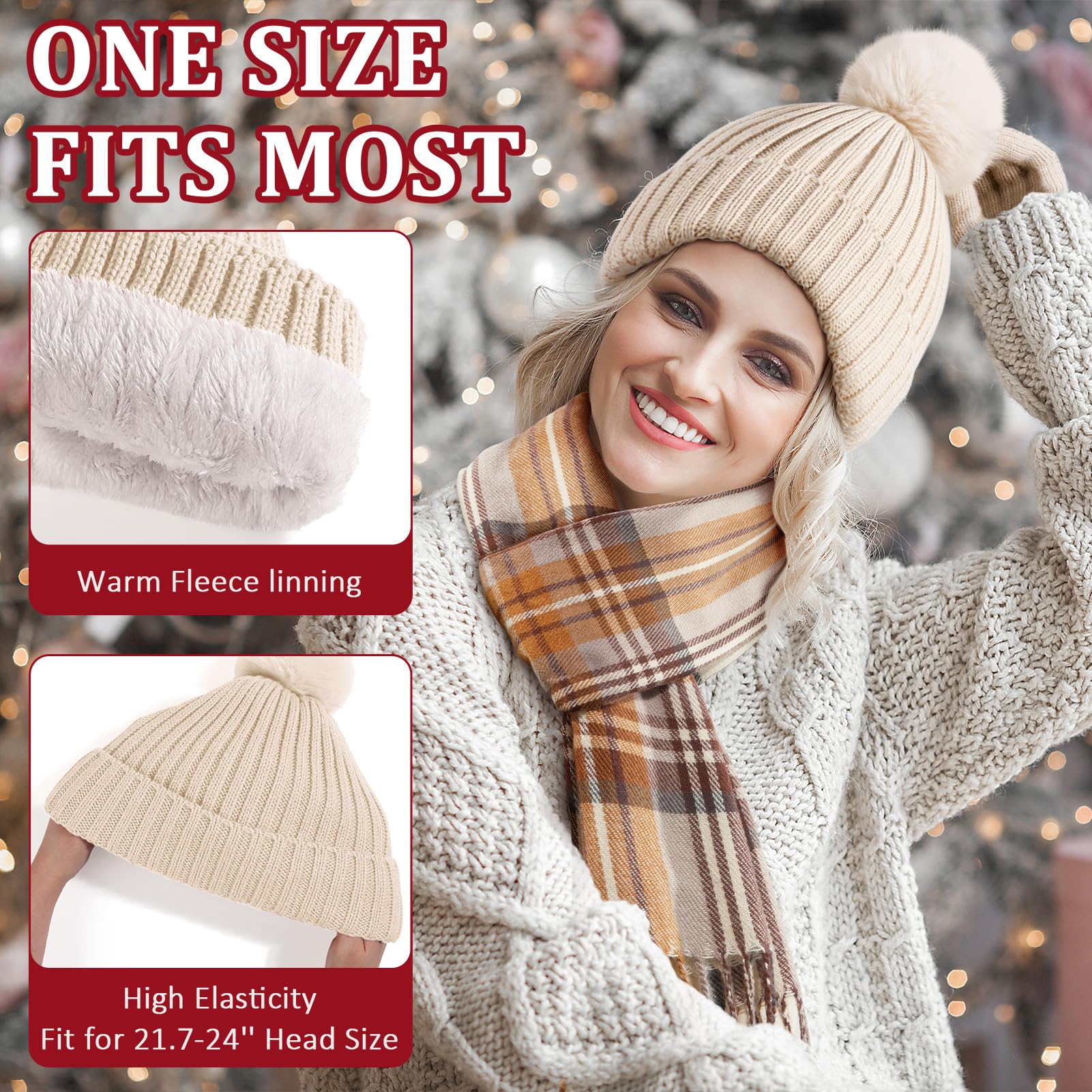 MAYICIVO buffalo plaid scarf adds warmth and holiday style.