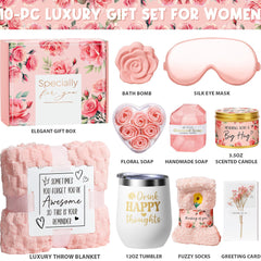 MAYICIVO self-care gift basket in rose pattern box for thoughtful gifting.