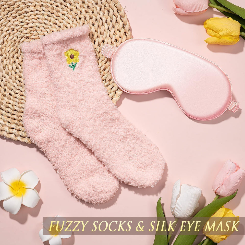 MAYICIVO fuzzy socks offer cozy warmth during spa moments at home.