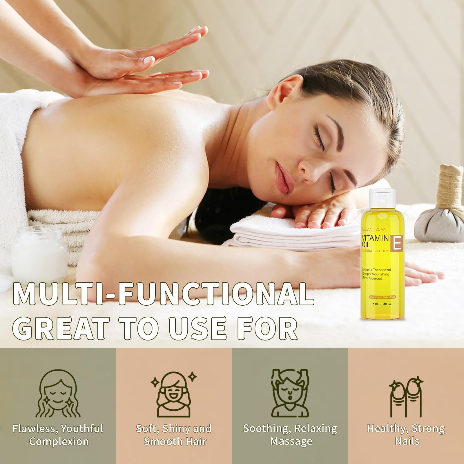 MAYJAM Vitamin E Oil nourishes nails and cuticles