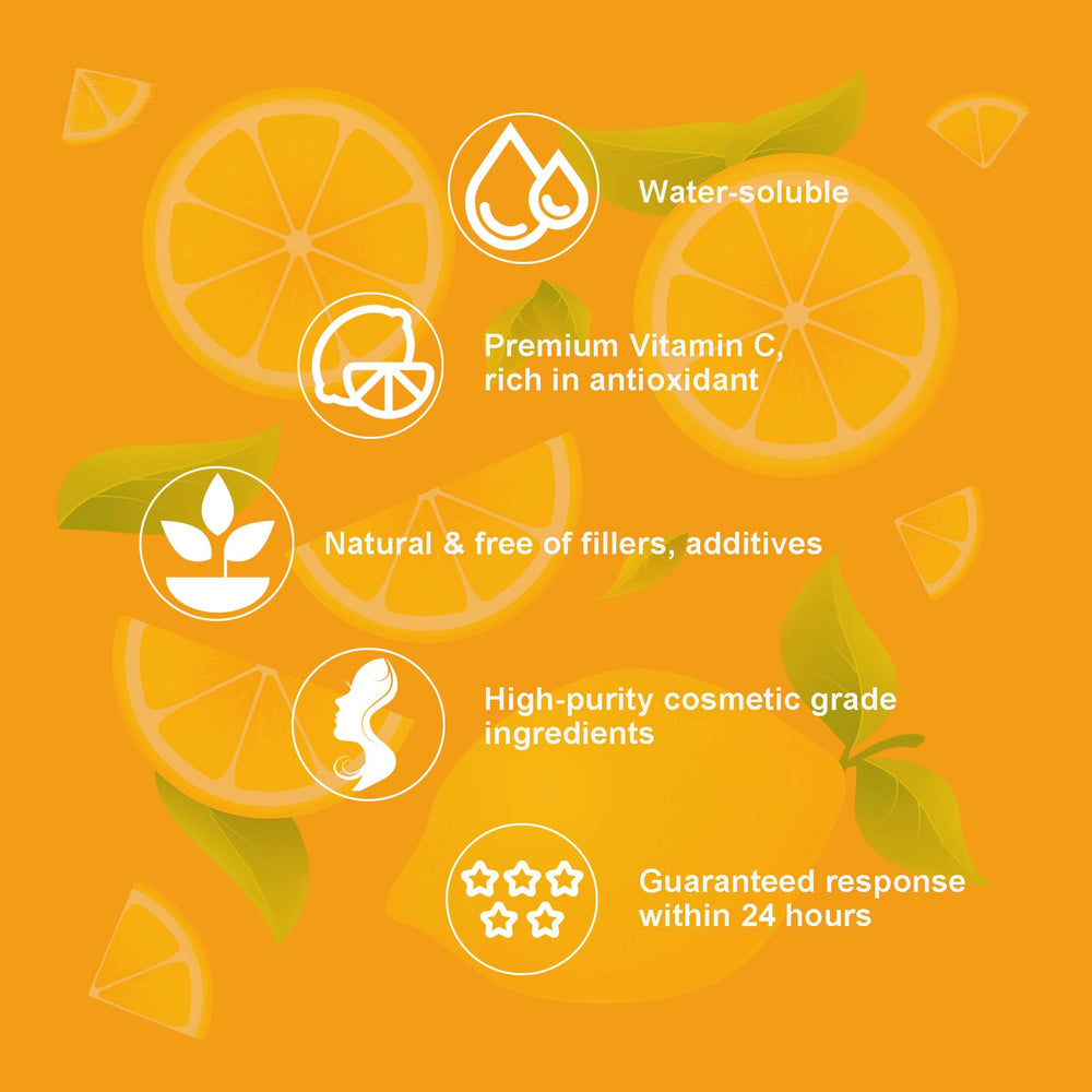 MAYKER Poudre vitamine C pure — sans additifs, idéale pour soins maison.