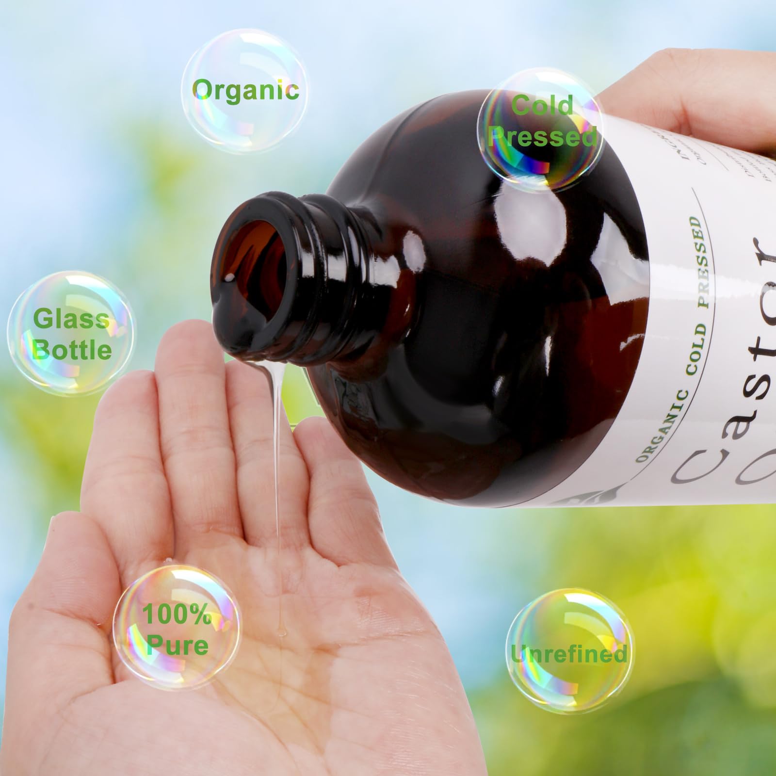 MAYLINK castor oil for brows and lashes nourishes for fuller-looking eyebrows and lashes