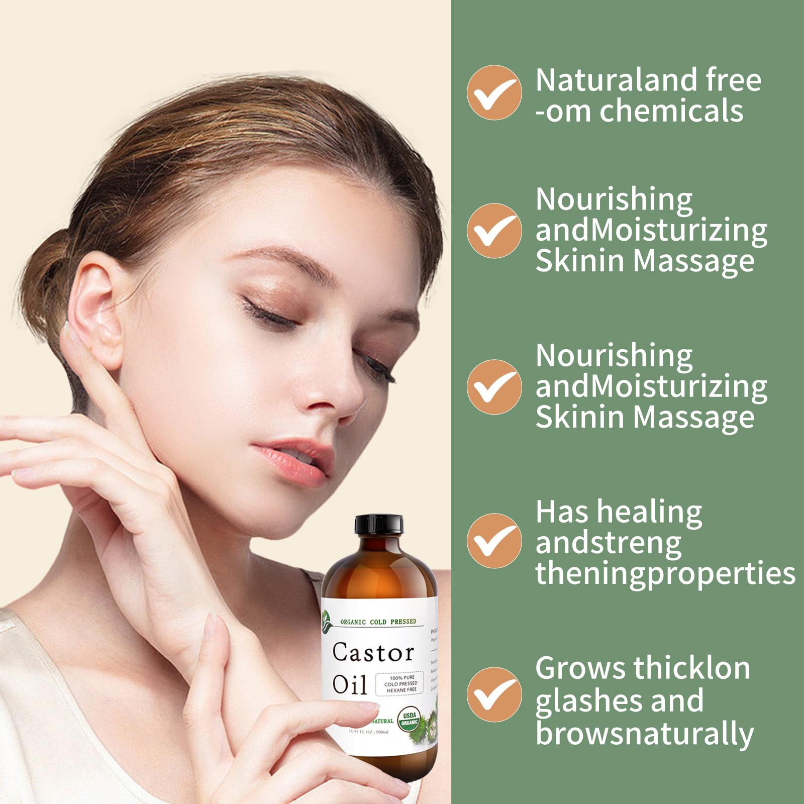 MAYLINK castor oil for hair care provides moisture and shine