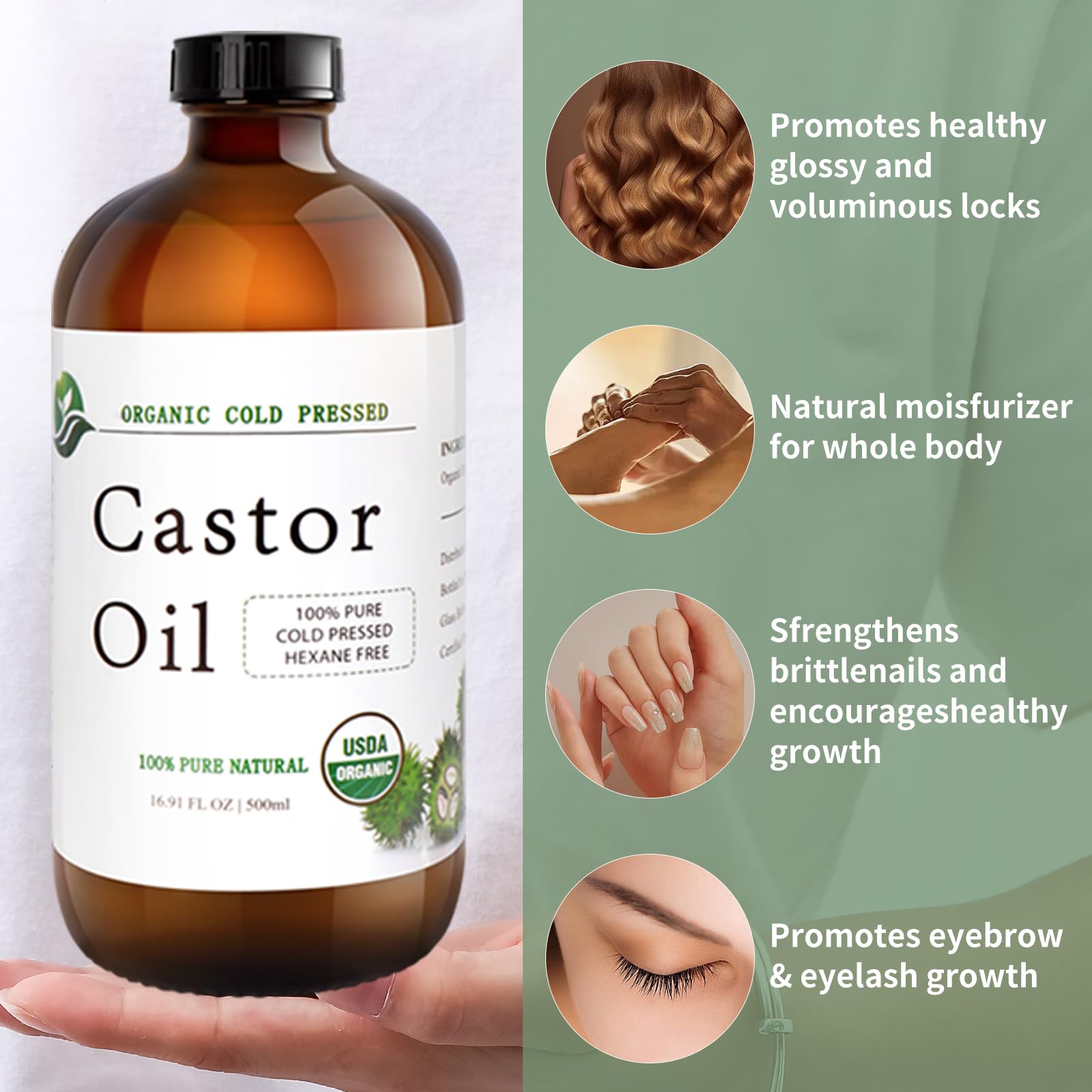 MAYLINK castor oil for skin moisturization supports daily skincare