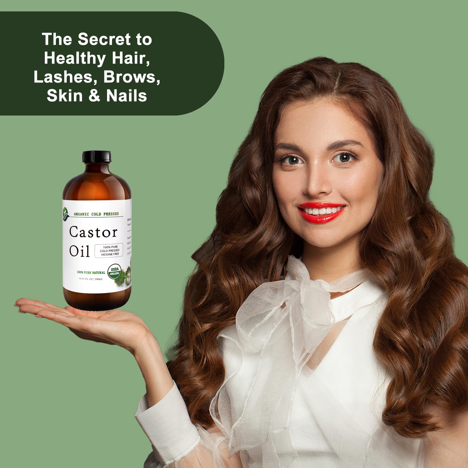 MAYLINK castor oil label indicates organic certification and safety