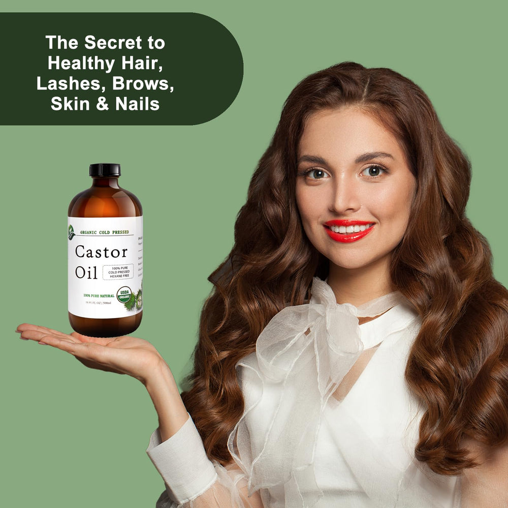 MAYLINK castor oil label indicates organic certification and safety