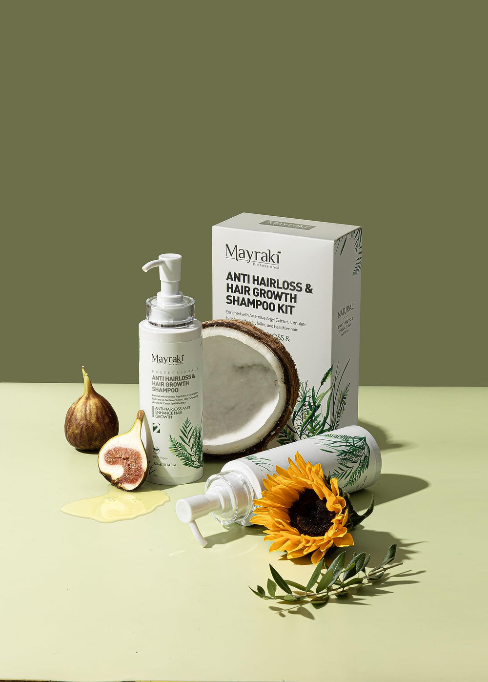 Mayraki Professional color-treated hair in bathroom mirror, gentle cleanse supports color longevity.