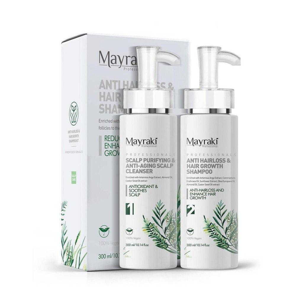 Mayraki Professional daily-use bottle, volumizing formula for fine hair.