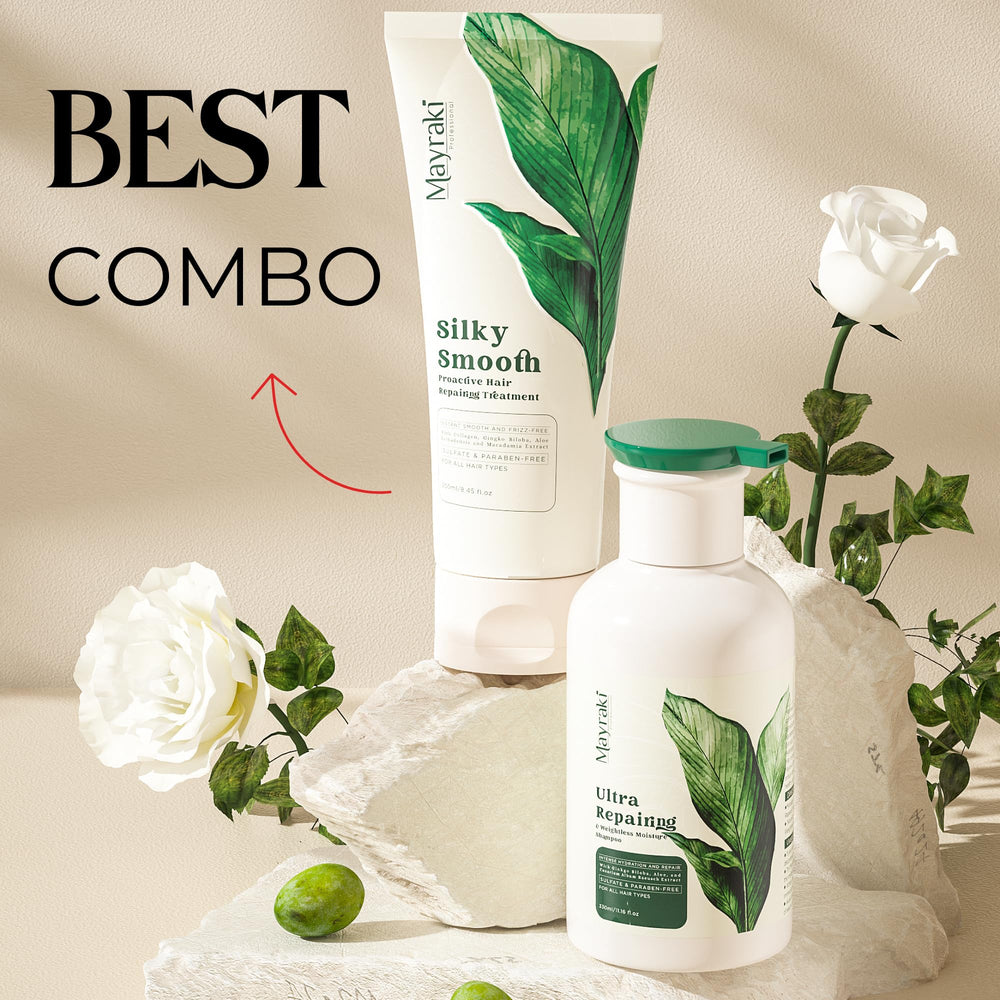 Mayraki Professional Ultra Repairing Weightless Shampoo applying texture suggests an easy daily wash.