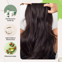 Mayraki Professional Ultra Repairing Weightless Shampoo lather demonstrates gentle cleansing for a fresh feel.