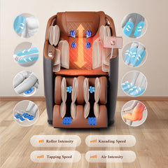 Mazzup 4D massage chair showing 7 inch TFT screen for easy control