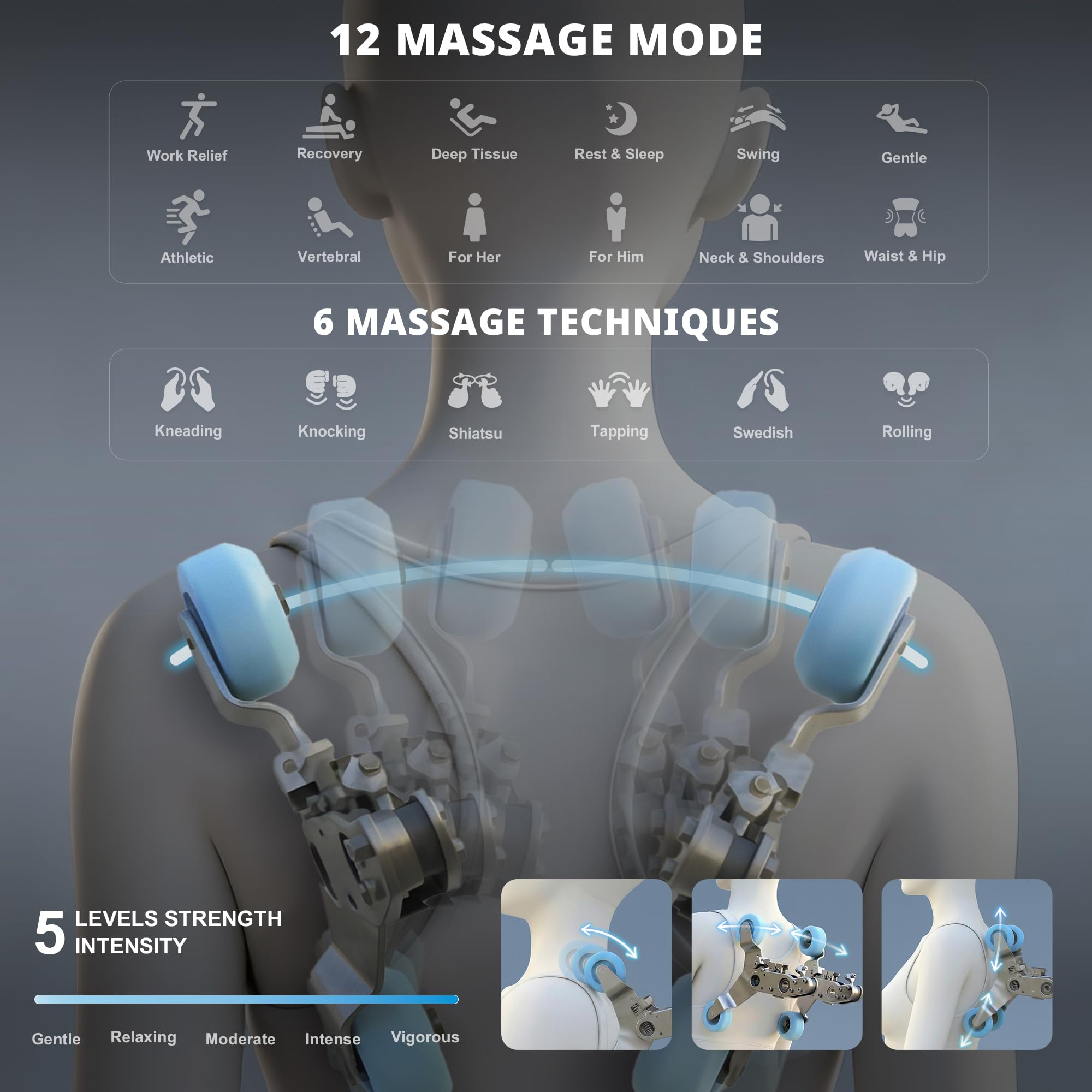 Mazzup massage chair armrest with wireless charging for convenient device power.