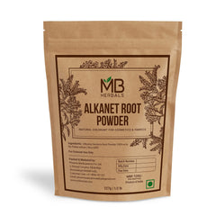 MB Herbals Alkanet Root Powder jar for natural color in cosmetics and fabrics