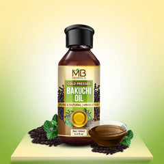 MB Herbals Bakuchi Oil pour showing carrier oil mixing for skin