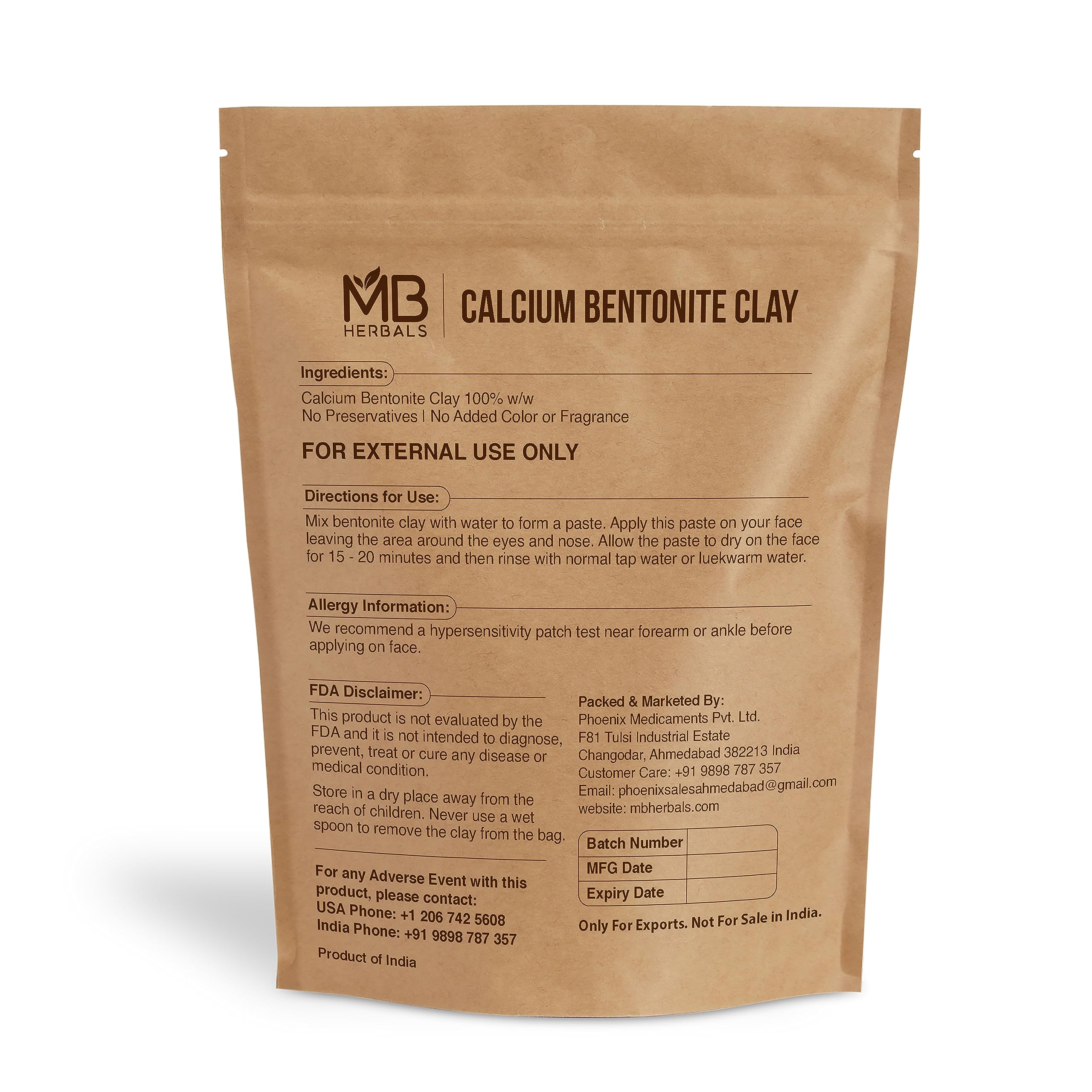 Close-up of MB Herbals clay powder texture for DIY face masks