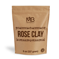 MB Herbals Rose Clay 8 oz jar showing pink kaolin clay for gentle oil control