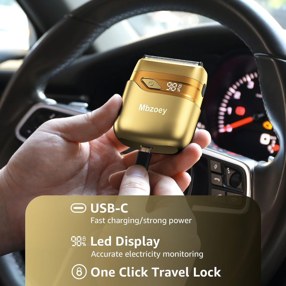Mbzoey shaver LED display indicating battery status and alerts