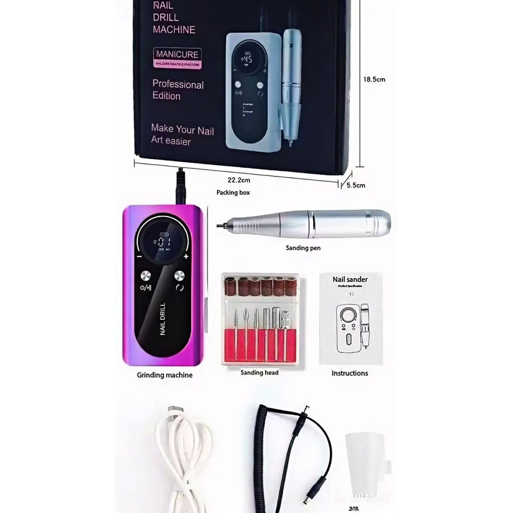 mcdhhemo entry-level nail drill in portable package for travel-ready use