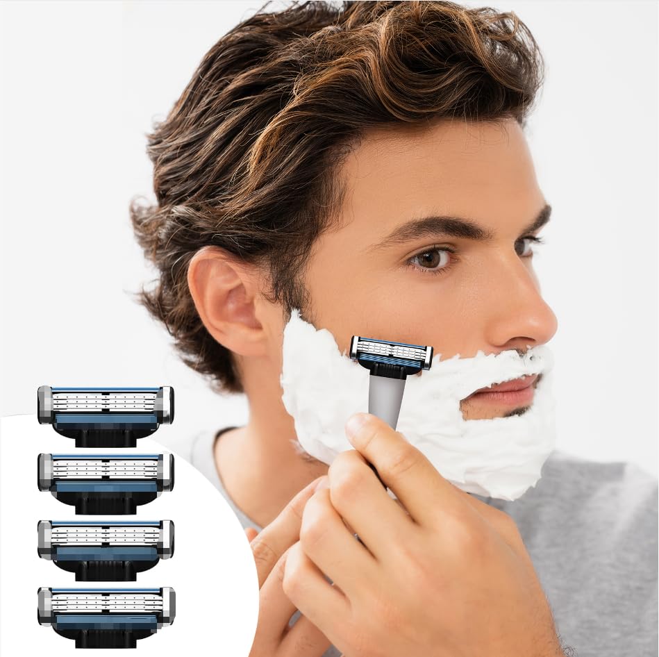 MCJWWK multi-blade cartridge angles optimize every stroke for efficiency.