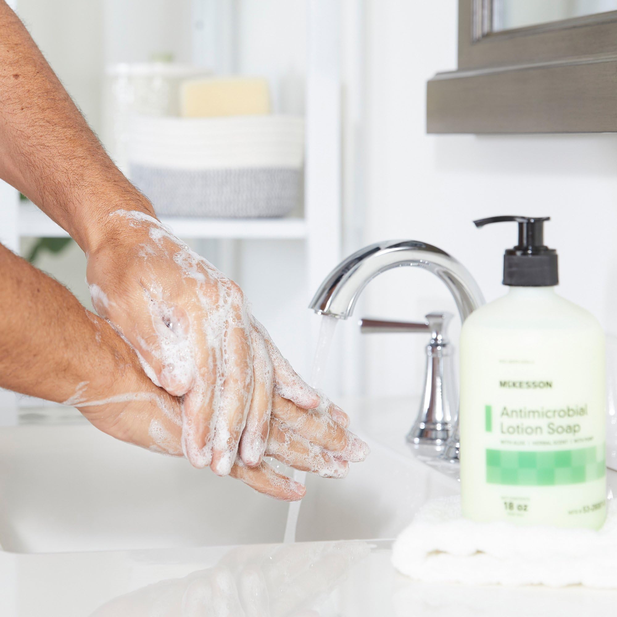 McKesson packaging shot highlights latex-free formula for diverse environments.