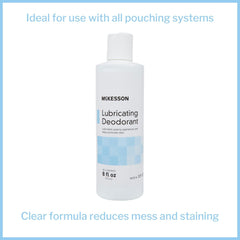 McKesson clear-formula-ostomy-deodorant prevents staining on clothes and furniture.