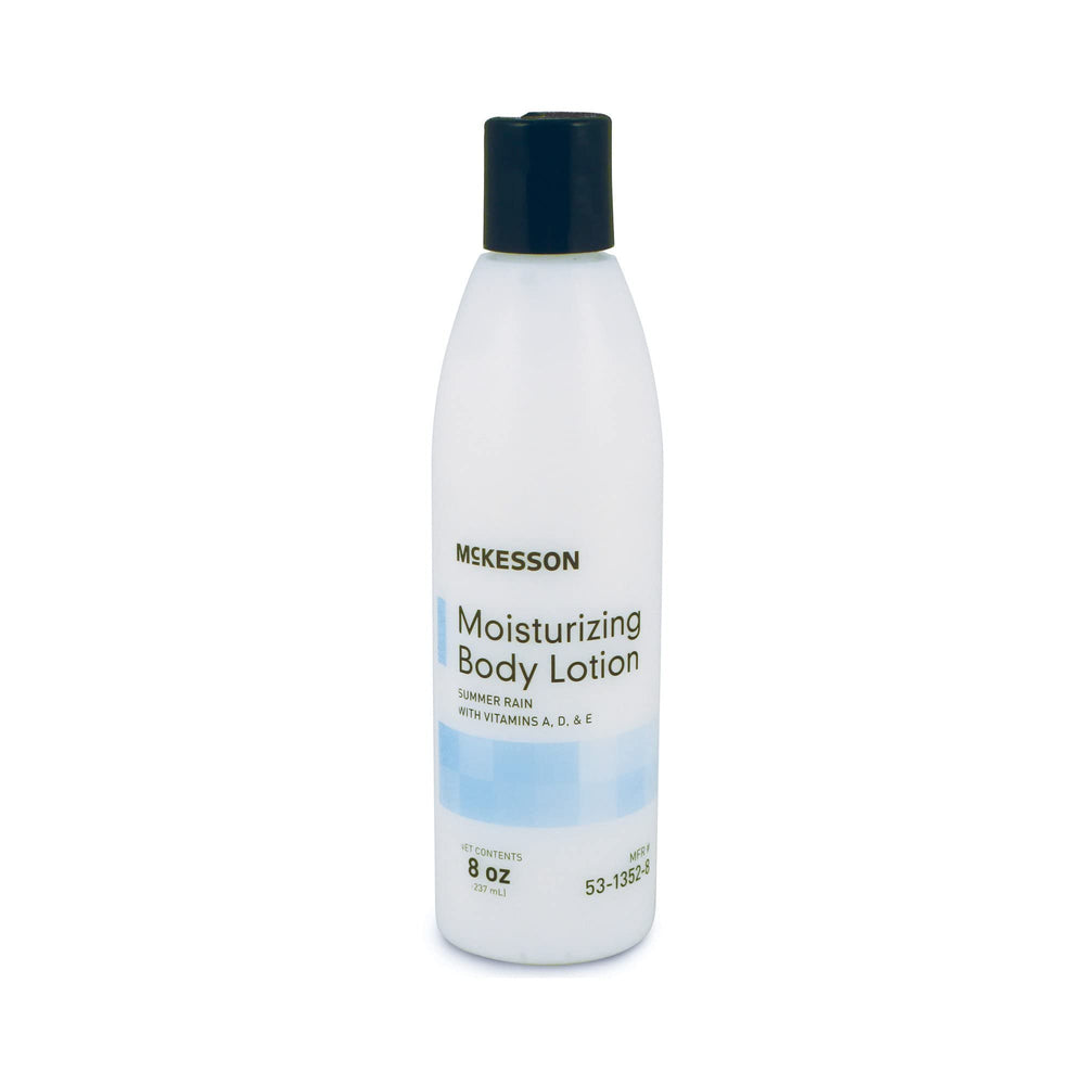 mckesson moisturizing body lotion application on hands with bath cloth