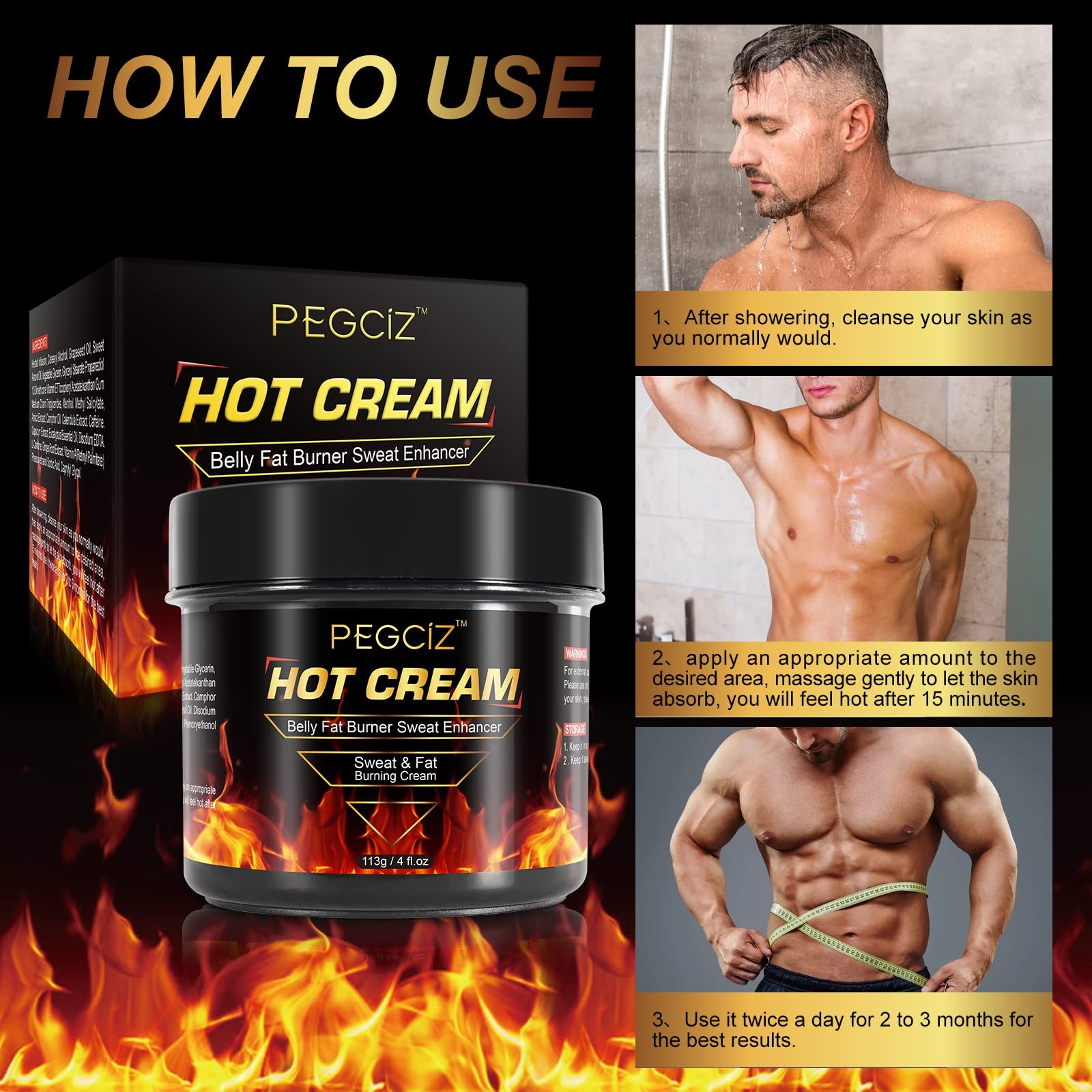 Mcukv Hot Sweat Cream being massaged into skin using circular technique.
