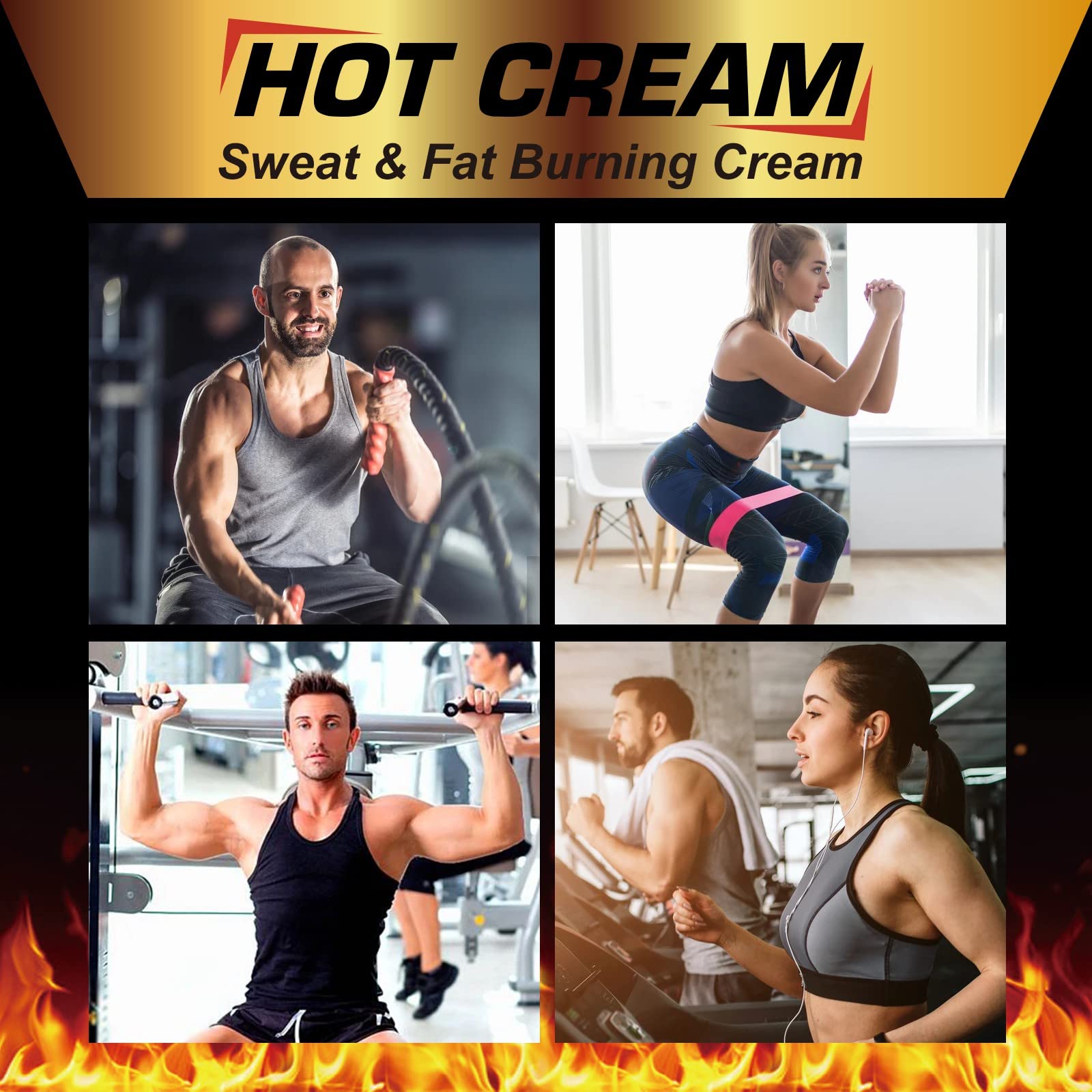 Close-up of Mcukv Hot Sweat Cream packaging for clear labeling and design.