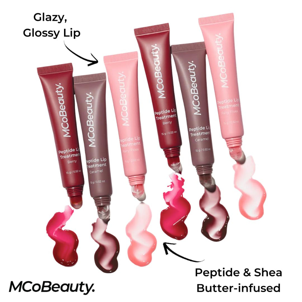 MCoBeauty Caramel gloss layered over lipstick for extra shine