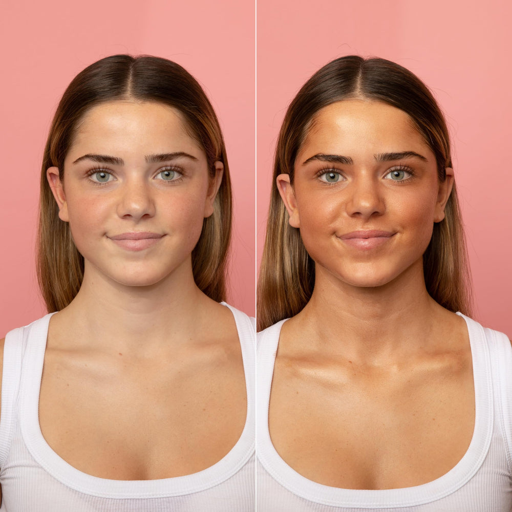 MCoBeauty Bronzing Drops used on the body for a natural sun-kissed finish