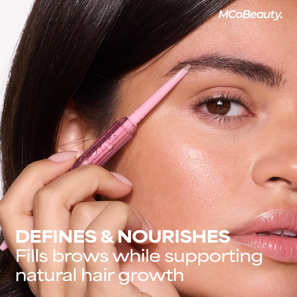 MCoBeauty XtendBrows retractable pencil eliminates sharpening mess.