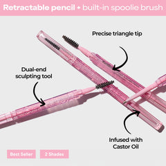 MCoBeauty XtendBrows fine strokes create hairlike brows for a softer look.
