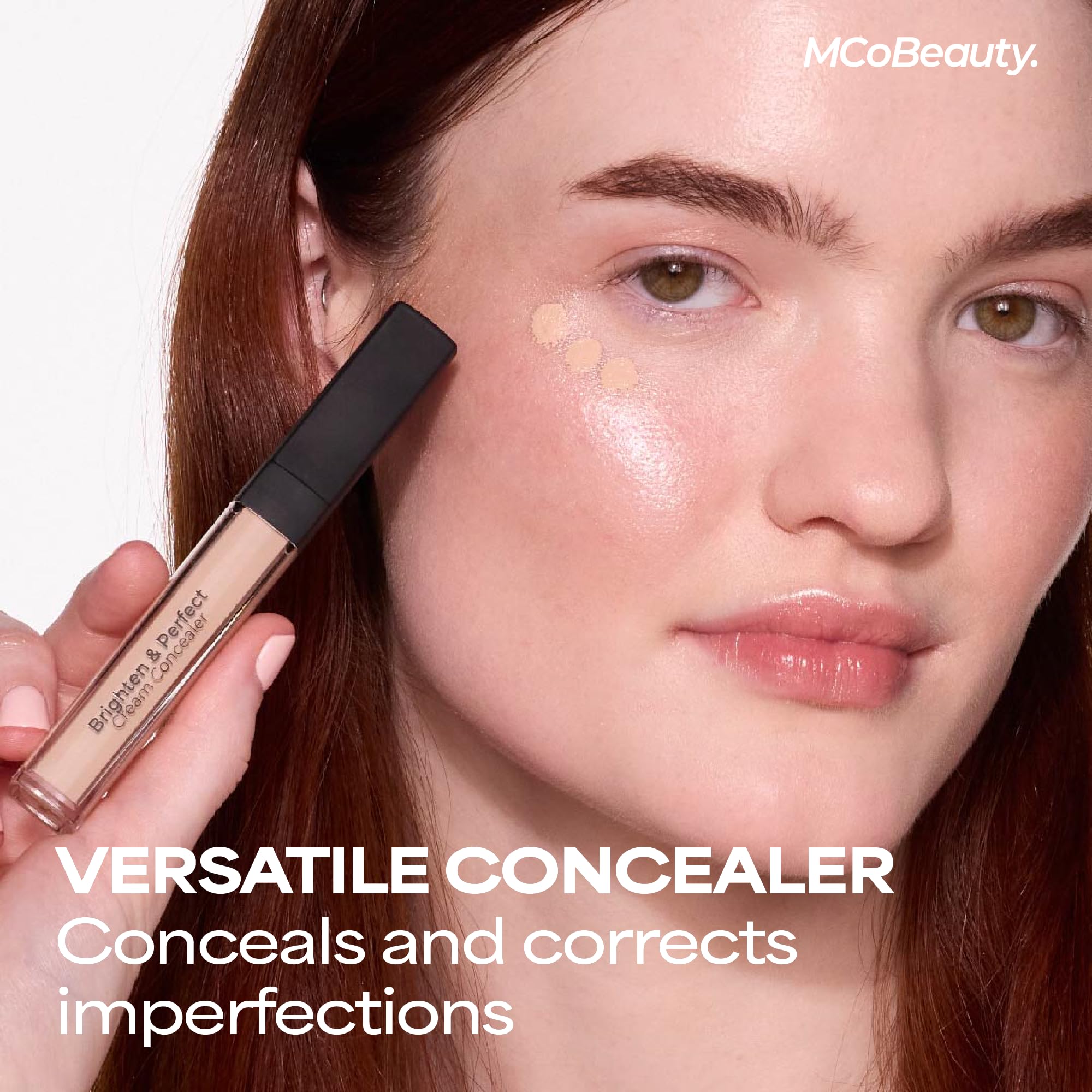 MCoBeauty Brighten & Perfect Concealer hyaluronic-acid-illustration shows hydrating formula for comfort.