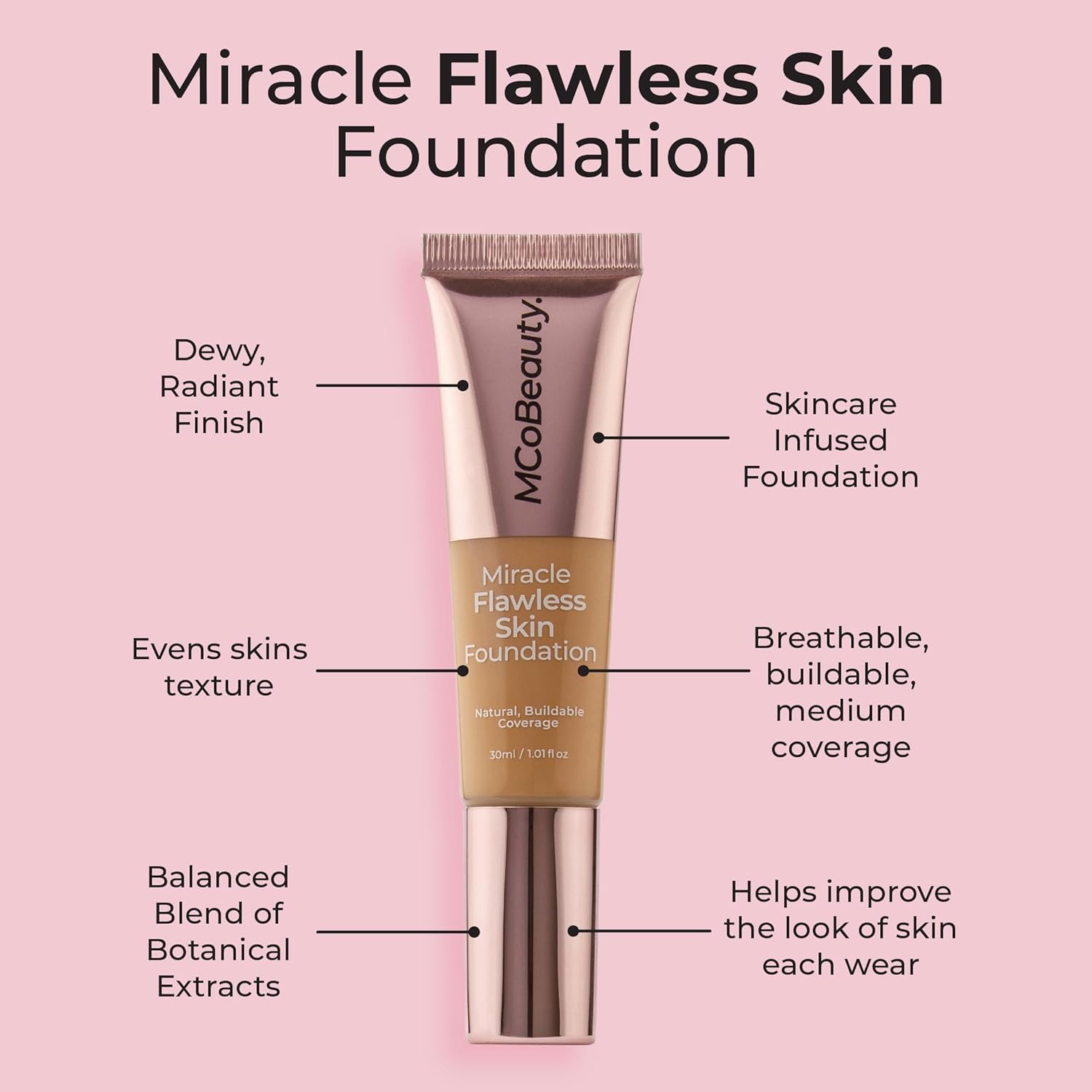 MCoBeauty portrait shows dewy finish and natural radiance.